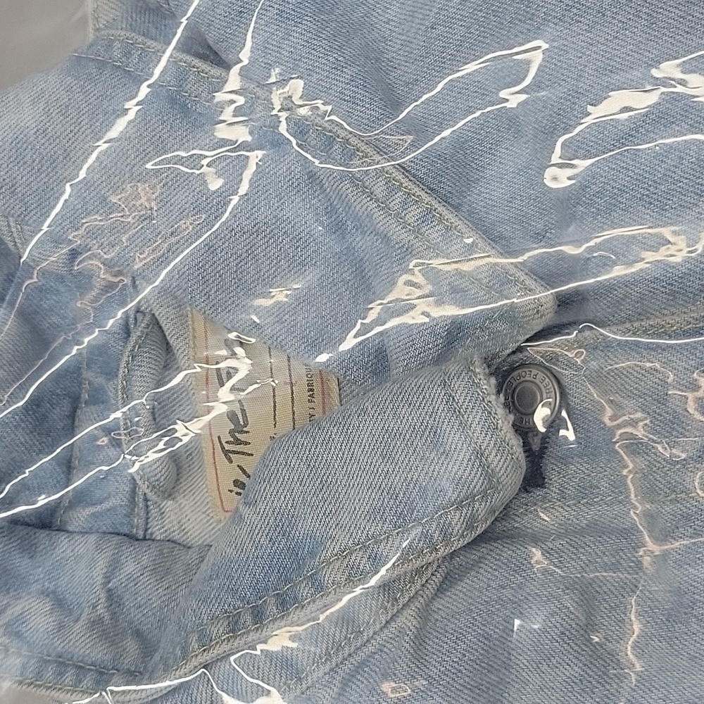 NEW We The Free People Fringe Out Tassle Denim Jean Jacket Shacket, Large - Picture 4 of 4